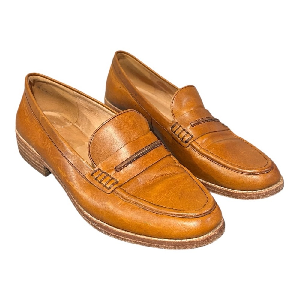 Madewell Cognac Leather Penny Loafers